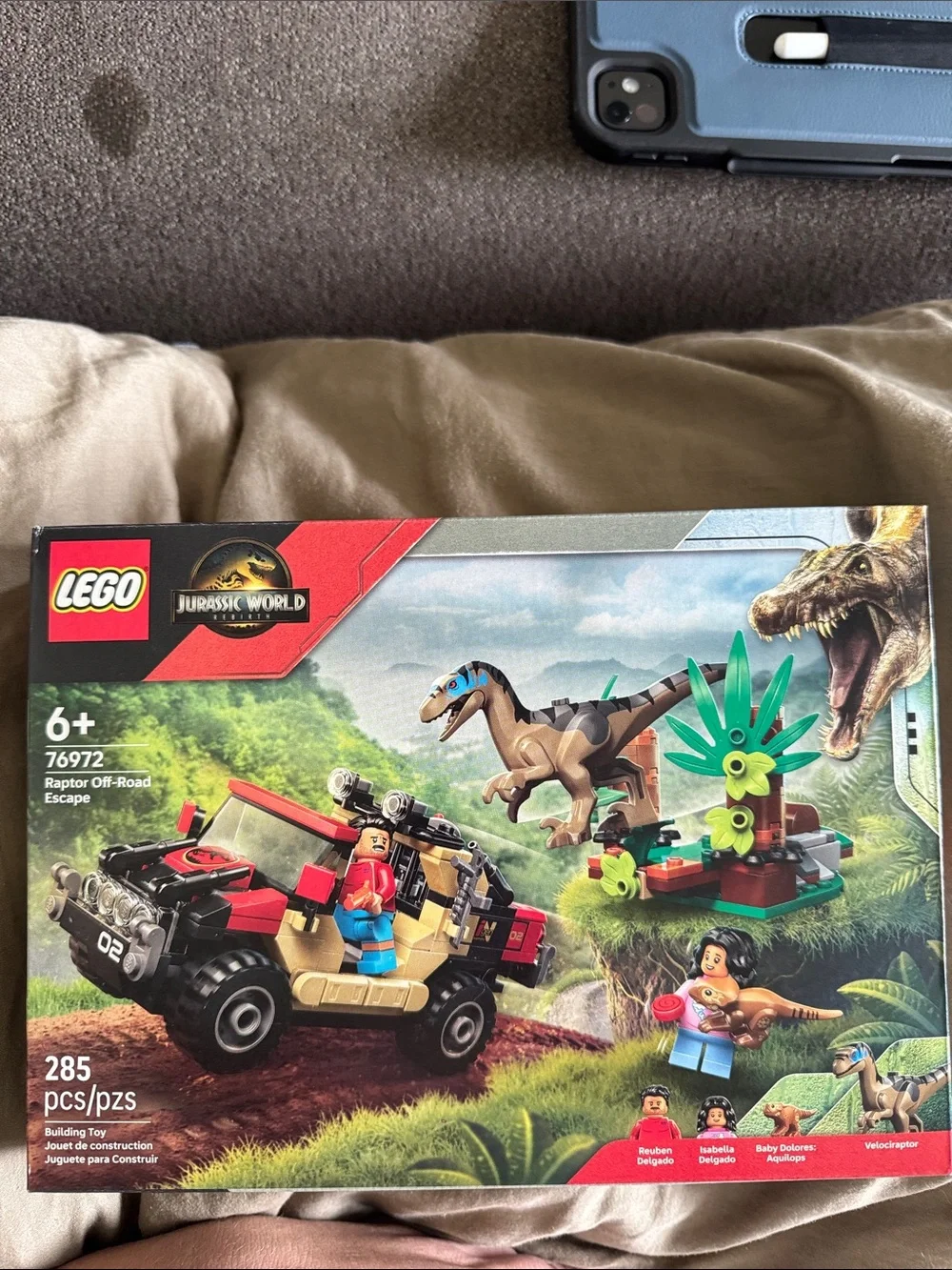 Lego Jurassic World Red, Tan, Black Raptor Off-Road Escape